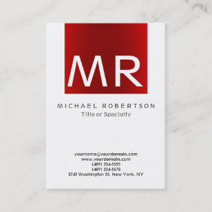 Visita Elegante tarjeta de presentación Monograma Blanco