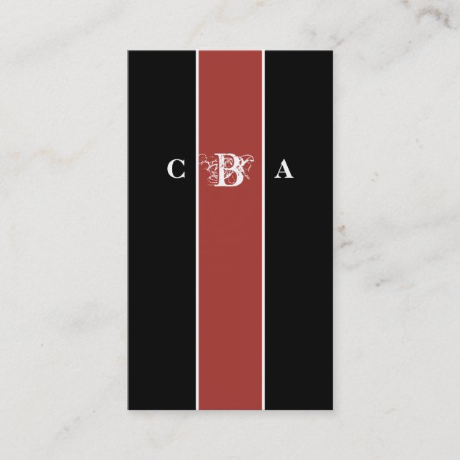 Visita Elegante tarjeta de presentación Monograma con bar (Anverso)