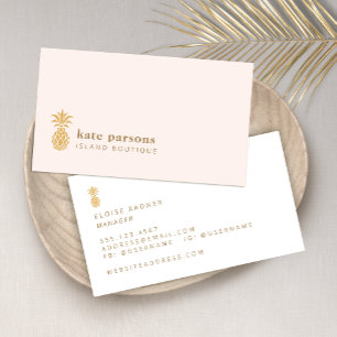 Visita Elegante tarjeta de presentación rosa de la piña d