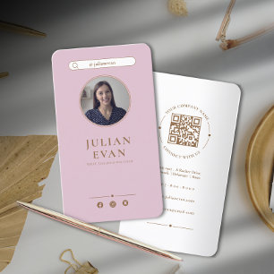 Visita Elegante tarjeta de presentación rosa Dusty de Ins