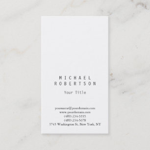 Visita Elegante tarjeta de presentación vertical blanca s