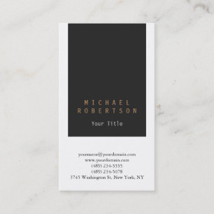 Visita Elegante tarjeta de presentación vertical gris bla