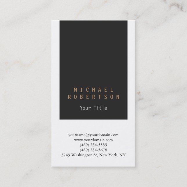 Visita Elegante tarjeta de presentación vertical gris bla (Anverso)