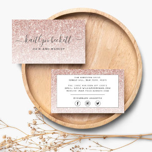 Visita Elegante tarjeta de Purpurina Rosa Gold