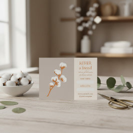 Visita Elegante tarjeta de referencia de rama de algodón