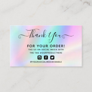 Visita Elegante tarjeta holográfica de agradecimiento