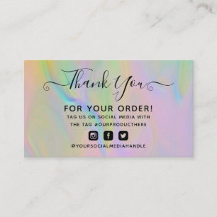 Visita Elegante tarjeta holográfica de agradecimiento