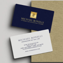 Elegante Tarjeta Profesional de Cuero Azul Marino