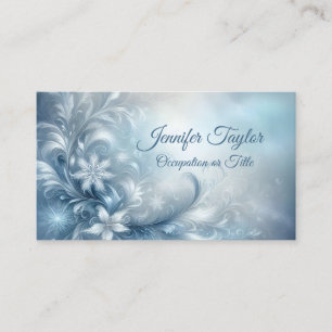 Visita Elegante tarjeta profesional de hielo azul floral 