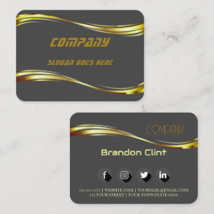 Visita Elegante tarjeta profesional de negocios gris-dora