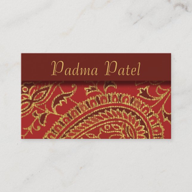 Visita Elegante tarjeta profesional de negocios Red Paisl (Anverso)