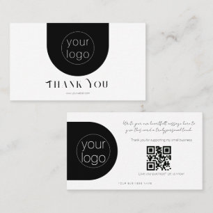 Visita Elegante tarjeta QR de agradecimiento con logotipo