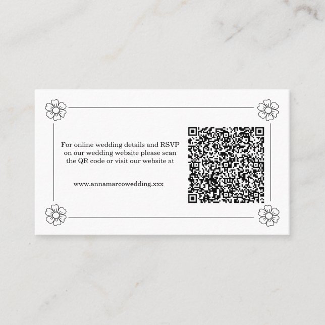 Visita Elegante tarjeta RSVP de código QR (Anverso)