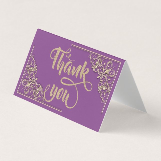 Visita Elegante y elegante tarjeta de agradecimiento Purp (Anverso)