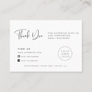 Visita Elegante y moderno Gracias tarjeta de inserción de
