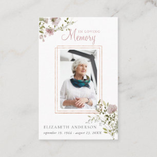 Visita En la memoria amorosa   Tarjeta de rezo de funeral