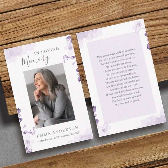 Visita En la memoria amorosa | Tarjeta de rezo de funeral (Subido por el creador)