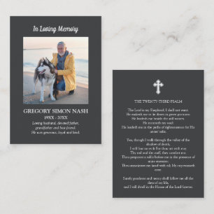 Visita En la tarjeta de funerales gris de la foto de la m