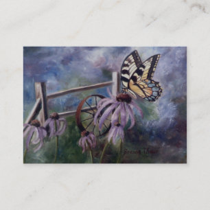 Visita En la tarjeta del arte de la mariposa del jardín