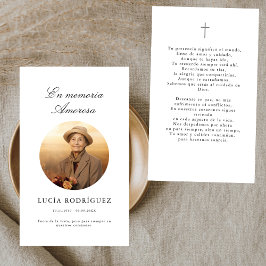 Visita En Memoria | Tarjeta de Foto de Oración Fúnebre