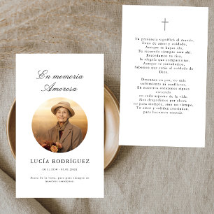 Visita En Memoria   Tarjeta de Foto de Oración Fúnebre