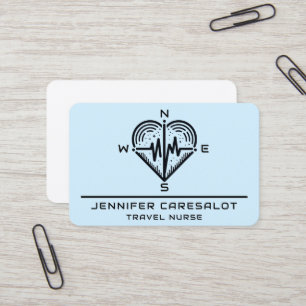 Visita Enfermera de viajes RN, LVN, LPN, tarjeta de visit