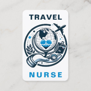 Visita Enfermera de viajes RN, LVN, LPN, tarjeta de visit