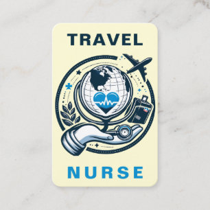 Visita Enfermera de viajes RN, LVN, LPN, tarjeta de visit