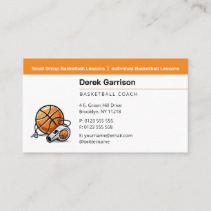 Visita Entrenador de Baloncesto   Tarjeta de Negocios Ent