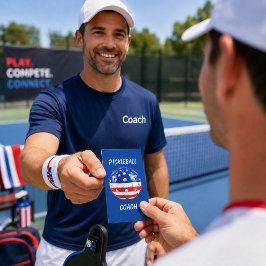 Visita Entrenador Patriótico de Pickleball Tarjeta Roja B