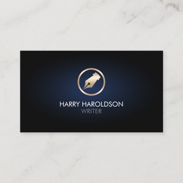 Visita Escritor Pen Nib Icon Tarjeta de presentación (Anverso)