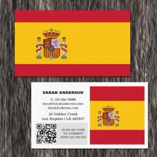 Visita España moderna, tarjeta de visita, bandera español