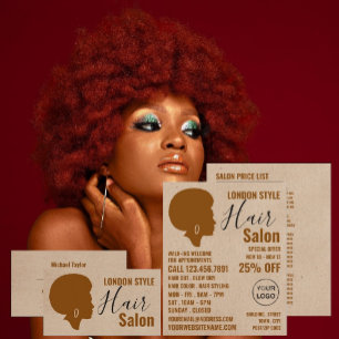 Visita Estilo Afro, Estilista De Pelo, Tarjeta De Negocio