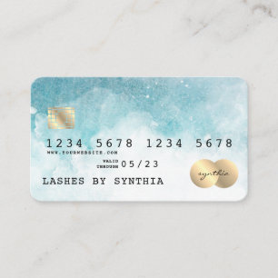 Visita Estilo de tarjeta de crédito Blue Sky Watercolor