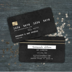 Visita Estilo De Tarjeta De Crédito Elegante En Negro Y O