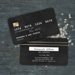 Visita Estilo De Tarjeta De Crédito Elegante En Negro Y O