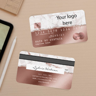 Visita Estilo de tarjeta de crédito RoseGold agregue su l