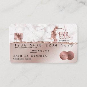Visita Estilo de tarjeta de crédito RoseGold Hair Stylist