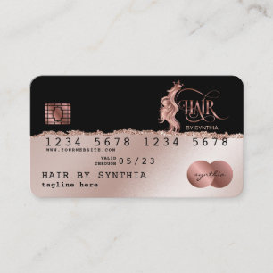 Visita Estilo de tarjeta de crédito RoseGold Hair Stylist