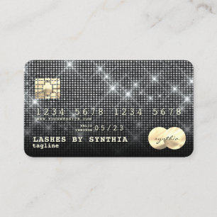 Visita Estilo de tarjeta de crédito Silver Purpurina
