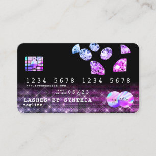 Visita Estilo moderno de tarjeta de crédito Purpurina Dia