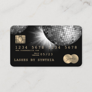 Visita Estilo tarjeta de crédito Silver Disco Ball Glitte