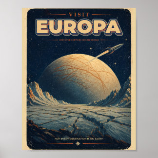 Visita Europa – Póster Vintage de Viaje Espacial