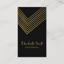 Visita Event Planner Gold Chevron Design Tarjeta de prese