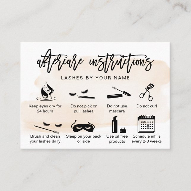 Visita Extensión de pestañas de la tarjeta de postratamie (Anverso)