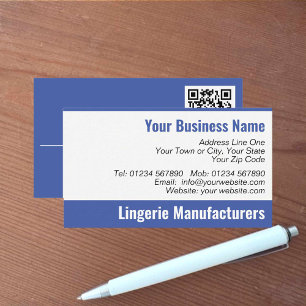 Visita Fabricantes de lencería QR Código tarjeta de visit