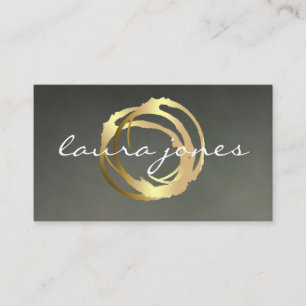 Visita Faux Gold Pintado Circle Designer - Tarjeta de vis