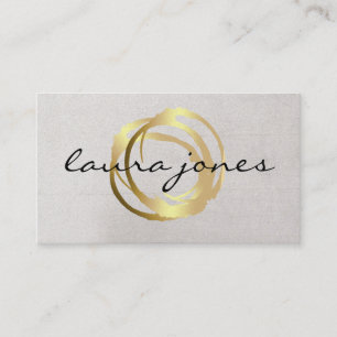 Visita Faux Gold Pintado Circle Designer - Tarjeta de vis