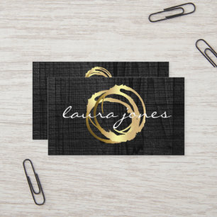 Visita Faux Gold Pintado Circle Designer - Tarjeta de vis