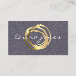 Visita Faux Gold Pintado Circle Designer - Tarjeta de vis